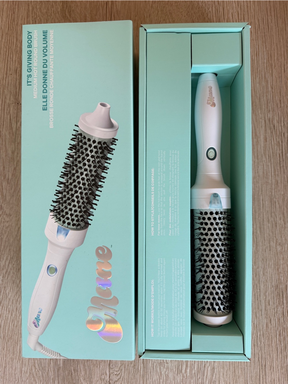 NEW - Mane Medium Hot Brush, with Double Take Brush